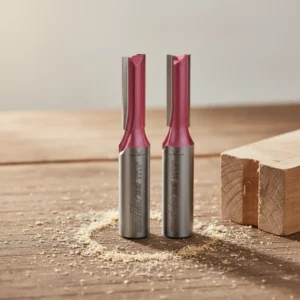 1/2 Inch 2 Flutes Tungsten Carbide Tipped Trimming Wood Sizing CNC Router Bit Straight Milling Cutter for Woodworking