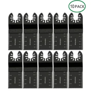 10PC Wood Iron Nails Oscillating Saw Blades Bi Metal Quick Release Multi Tool Blades Fits Porter Cable Rockwell Black