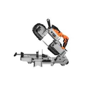 1100W Portable Handheld Band Saw 45° Precision Cutting Machine for Metal Wood Steel Dust Free with Dual Switch Design