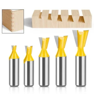 12mm and 1/2″ Round Shank Dovetail Router Bits Slotting Cutter Tenon Cutter with Which Easily Make Closet Delividers