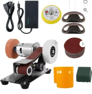 15 degree Multi-functional Mini Electric Belt Sander Polisher Woodworking Sharpening Tool
