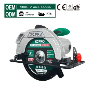 2200W Electric Circular Saw 4500rpm 235mm Blade Aluminum Housing Heavy Duty Cutting Saw with Adjustable Depth and Bevel for Wood