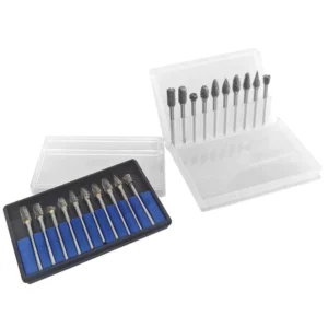 3-6mm Rotary Bur Root Carving Tool Double-thread Grinding Head 10pcs Wood Carving Grinding File Alloy Grinding