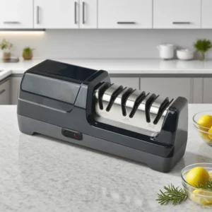 3 Stage Electric Knife Sharpener with Automatic Diamond Technology 360#-600# Grit Universal Voltage 100-240V Includes Whetstone