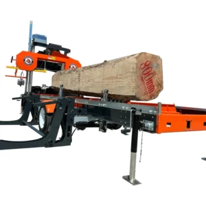 36 Inch Hydraulic Sawmill on Trailer Industrial Wood Cutting Machine with Lift for Log Splitting Milling