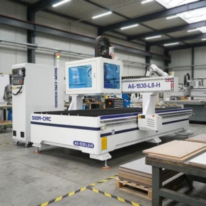 4 Axis CNC Router 1500x3000mm with Horizontal Spindle 9KW ATC Spindle + Syntec 60W Control System Vacuum Table for Woodworking