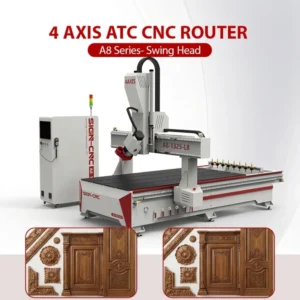 4 Axis Cnc Router 3D Wood Carving Machine Furniture Engraving Door Cutting Swing Head