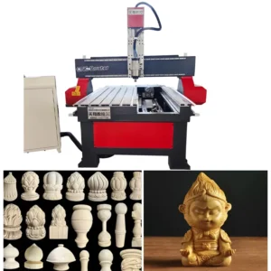 4 Axis Rotary CNC Wood Router Engraving Machine With 3D Rotary Axis for Round Wood Column Carving