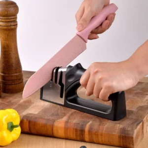 4 in 1 Household Quick Stainless Steel Handheld Multi-Grit Eco-Friendly 3-Stage Knife Sharpener Kitchen Gadget