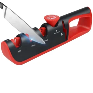 4 in 1 Knife Sharpener with Adjustable Angle Knob Multipurpose Knife Sharpener and Polishing Kitchen Knife Sharpener