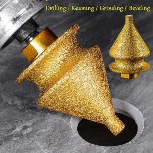 4in1 Diamond Chamfering Machine for Ceramic Tile and Marble Angle Grinder with Edge Trimming and Hole Drilling Functions