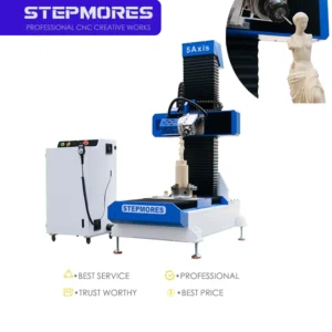 5 Axis Wood Router Wood Statue Carving 3D CNC Router Engraving Machine With Swing Spindle