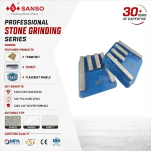 6 Segments Metal Frankfurt Grinding Brick for Marble Diamond Grinding Tool for Granite and Concrete Frankfurt Abrasive Tool