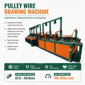 6.5mm Wire Rod Reducer Automatic Steel Wire Drawing Machine Motor High Productivity Energy Saving For Nail Production Mesh
