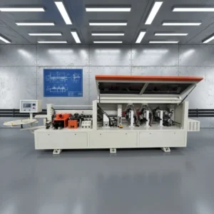 7 Function Compact High Accuracy Fully Automatic Edge Banding Machine 12.5kW 380V Motor PLC Gluing MDF Production Productivity