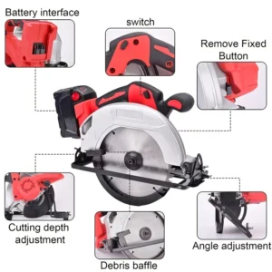 7 Inch Battery Operated Circular Saw 20V Powered Lightweight Build Suitable for Industrial Use and DIY Projects