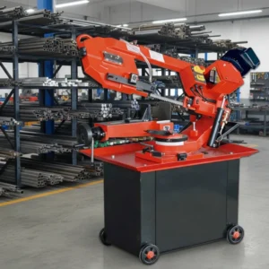8 Inch Dual Miter Manual Metal Bandsaw with Swivel Bow and Horizontal Gear Drive Machine