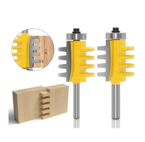 8mm 6mm 1/4 Inch Shank Rail Reversible Finger Joint Router Bit Cone Tenon Woodwork Cutter