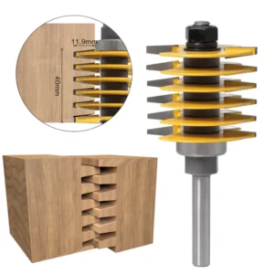 8mm Shank 12mm Shank 2 Teeth Adjustable Finger Joint Router Bit Tenon Cutter Industrial Grade for Wood Tool