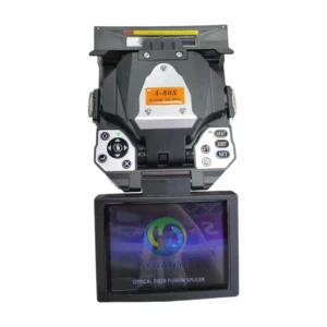 A 80S Automatic Optical Fiber Fusion Splicer Machine 6 Motors Core Alignment FTTH Fiber Optic Splicing