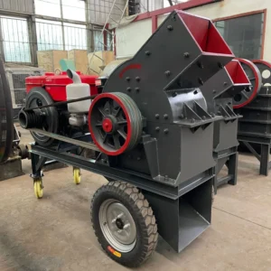 AC Motor Diesel Engine Mobile Stone Coal Glass Rock Crushing Machine Concrete Crusher Diesel Engine Hammer Mill Crusher