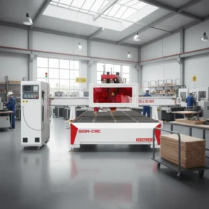 ATC CNC Router 2142 with Syntec Control Delta Inverter Horizontal Spindle and Automatic Steering Saw