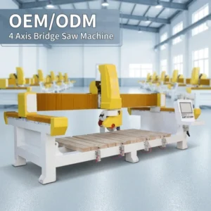 Automatic 4 Axis Stone Cutter CNC 4+1 Bridge Saw Slab Cutting Machine for Granite Marble Kitchen Countertop