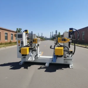 Automatic 45 Degrees Double End CNC Precision Tenoning Grooving Machine 26kw Motor 0 12000r min Rotation Speed 2200mm Working