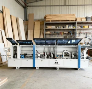 Automatic 8 Function Pvc Mdf Wood Edge Banding Machine Pre Milling Corner Trimming Grooving Edge Bander for Cabinet Door Bedroom