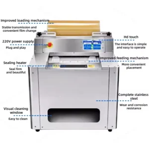 Automatic Stretch Cling Film Tray Wrapping Packaging Machine Plastic Film Packaging Machine Plastic Film Packing Machine