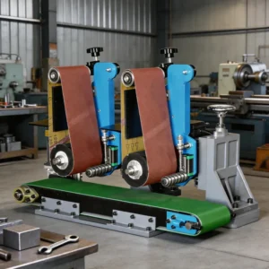 Automatic Twin Belt Sander Polishing Machine Stainless Steel Aluminum Sheet Surface Grinding Machine