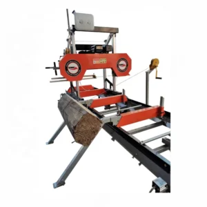 Band Saw Machine Timber Log Cutting Hydraulic Horizontal Portable Band Sawmill Gasoline Diesel Engine 15kW CE