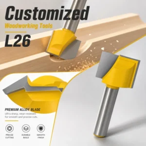Bearing Type Round Bottom Router Bit L26 Tungsten Carbide 1/4 Inch Shank For Wood Edge Routing And Trimming