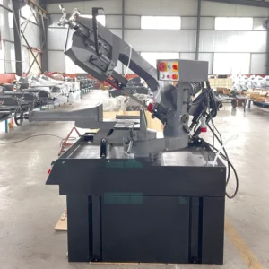 Belt Driven Geared Head Horizontal Band Saw Machine with Manual Tension and Motor for High Accuracy Metal Cutting
