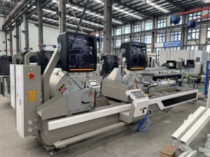 Big Screen Aluminum Profile Double Head CNC Automatic Cutting Saw Machine for Doors Windows Processing