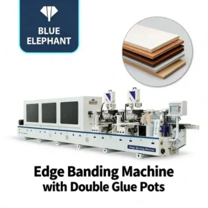 Blue Elephant CNC Furniture Automatic Edge Banding Machine Melamine Wood Board Edge Bander with Double Glue Pots