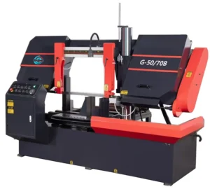 CE Certified High-Accuracy Semi-automatic Band Saw Machine with 4.0KW Motor Engine PLC Control for Factory Metal Cutting