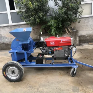 CE Certified Portable Diesel Wood Crusher Chipper Machine High Productivity 2T H Capacity 12cm Max Diameter for Wood Sawdust