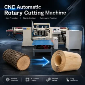 CNC Automatic Rotary Veneer Peeling and Cutting Machine Servo Driven PLC Controlled Rotary Cutting Machine