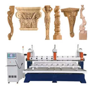CNC Router Wood Working Machinery Multi-head Engraving Machine with 6 Spindles and 6 Rotating Axes ATC Spindles