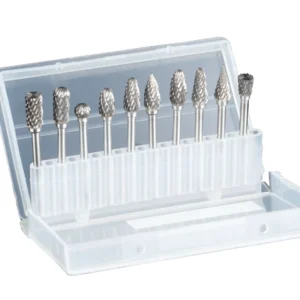 Carbide Burr Set Double Cut 10PCS Rotary Burr Bits with 3mm(1/8″) Shank 6mm(1/4″) Bit Die Grinder Rotary Tool