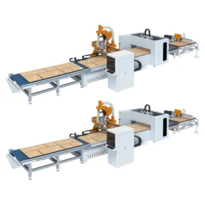 Chinese Manufacture Direct Supply Timber Wooden Carving CNC Router Door Panel Cutting Machine with Saw
