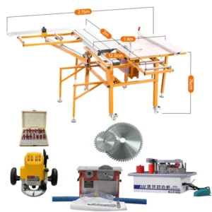 Chinese Mini Multifunction Sliding Panel Table Saw with Double Blade High Efficiency Safety 5.2KW Motor 220V 110V