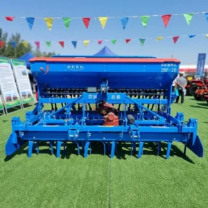 Combined Power Harrow and Grain Drill with Fertilizer Tank Multi row Agricultural Sower
