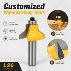 Customizable L26 Carbide T Type Slotting Router Bit 4 Flute Milling Cutter For Furniture Joint Grooving OEM Woodworking Tools