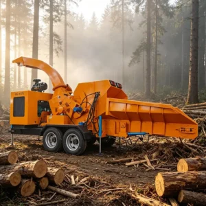 Diesel Wood Crusher Shredder High Efficiency Branch Wood Chipper