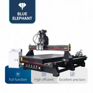 Double Head 4th Axis Rotary Axis CNC Router Wood Carving Machine with Pneumatic System