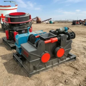 Double Roller Sand Making Machine Full Set High Hardness Stone Crushing Equipment Adjustable Discharge Size River Pebble