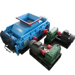 Double Roller Stone Crusher Machine with Gear Engine & PLC for Rock Sandstone Marble & Gypsum Crushing Max.500t/h Capacity