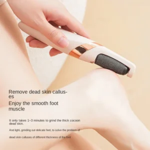 Dual Side Rechargeable Electric Roller Foot File Callus Remover Pedicure Tool with Dual Side Plastic File for Removing Dead Skin